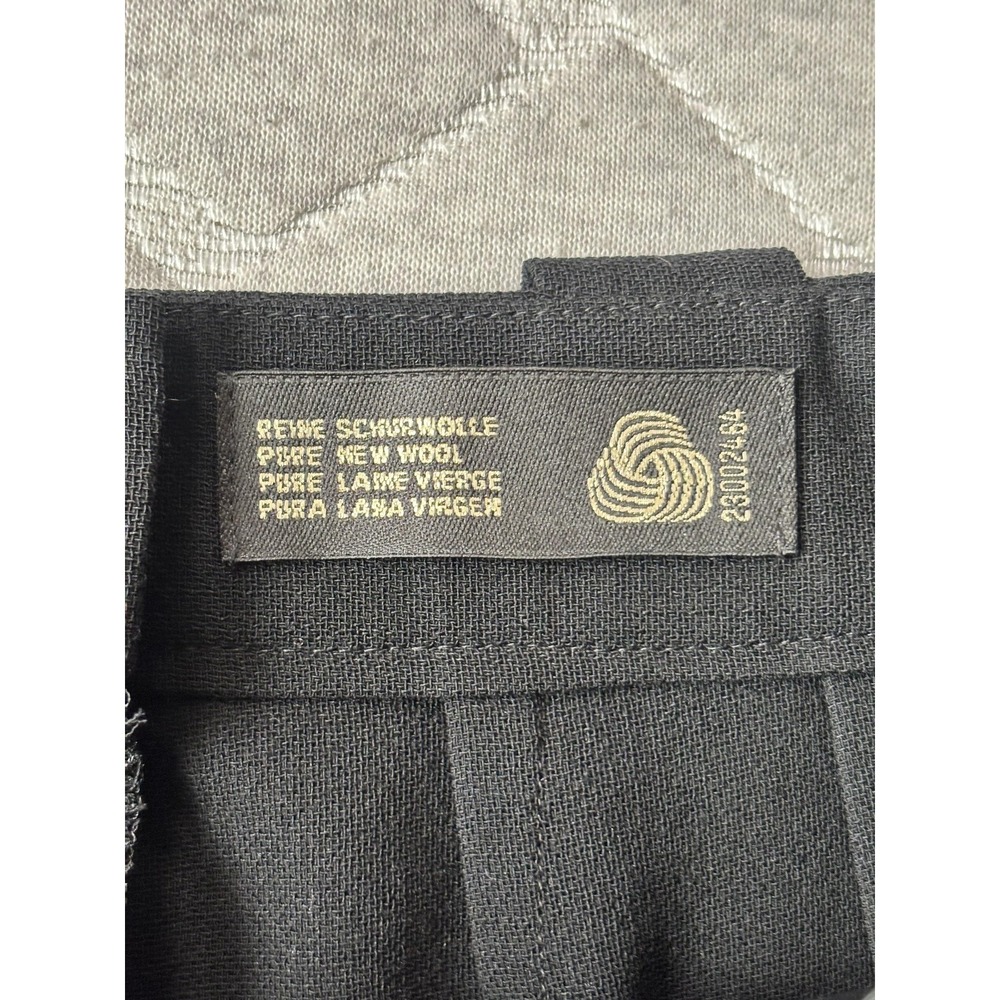 Escada Pants Womens EU 36 Black Pure New Wool Pleated Dress Trousers Work Career - Picture 4 of 7